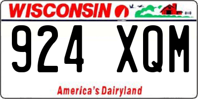 WI license plate 924XQM