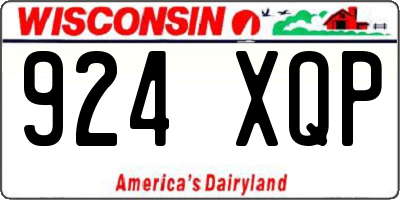 WI license plate 924XQP