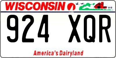 WI license plate 924XQR