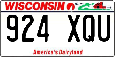 WI license plate 924XQU