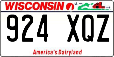 WI license plate 924XQZ