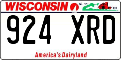 WI license plate 924XRD