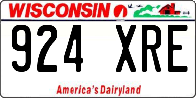 WI license plate 924XRE