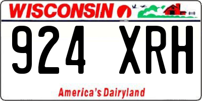 WI license plate 924XRH