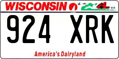 WI license plate 924XRK