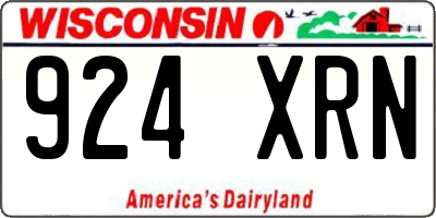 WI license plate 924XRN