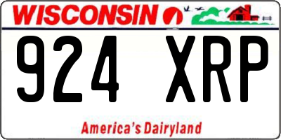 WI license plate 924XRP