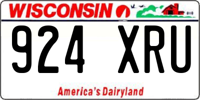 WI license plate 924XRU