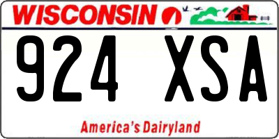 WI license plate 924XSA