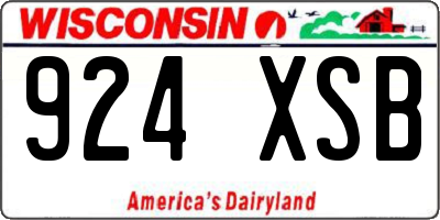 WI license plate 924XSB