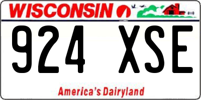 WI license plate 924XSE