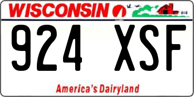 WI license plate 924XSF