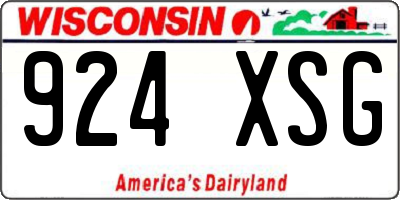 WI license plate 924XSG