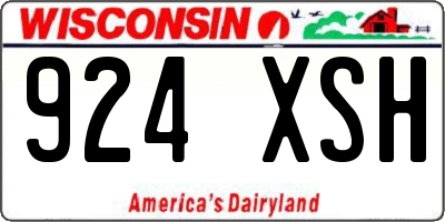 WI license plate 924XSH