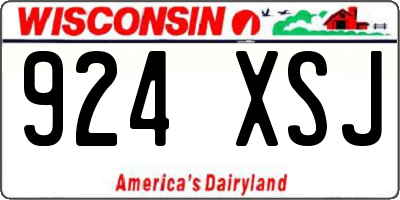 WI license plate 924XSJ