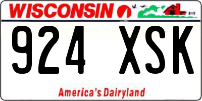 WI license plate 924XSK