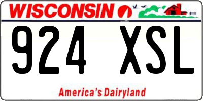 WI license plate 924XSL