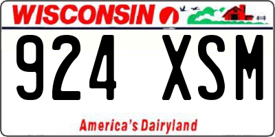 WI license plate 924XSM