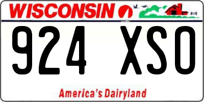 WI license plate 924XSO