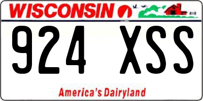 WI license plate 924XSS