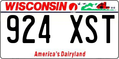 WI license plate 924XST