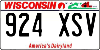 WI license plate 924XSV