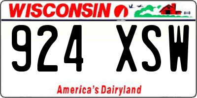 WI license plate 924XSW