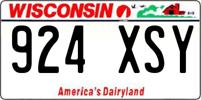 WI license plate 924XSY