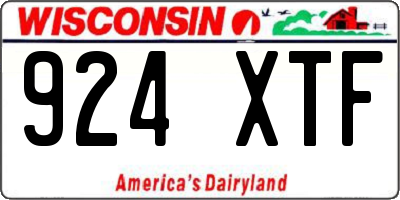 WI license plate 924XTF