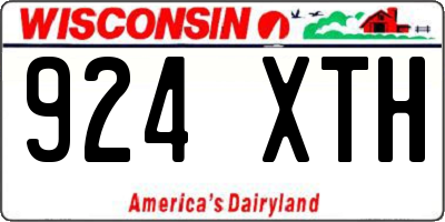 WI license plate 924XTH