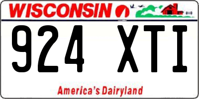 WI license plate 924XTI