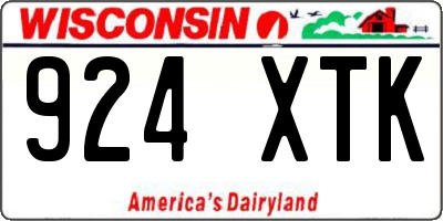 WI license plate 924XTK