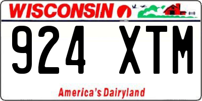 WI license plate 924XTM