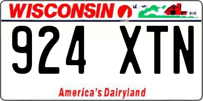 WI license plate 924XTN