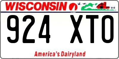 WI license plate 924XTO