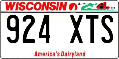 WI license plate 924XTS