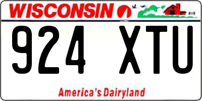 WI license plate 924XTU