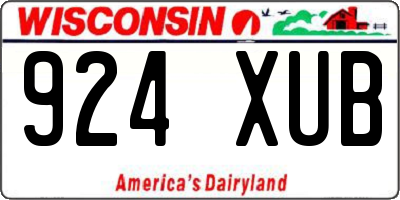 WI license plate 924XUB