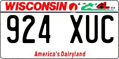 WI license plate 924XUC