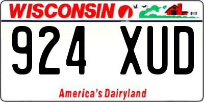 WI license plate 924XUD