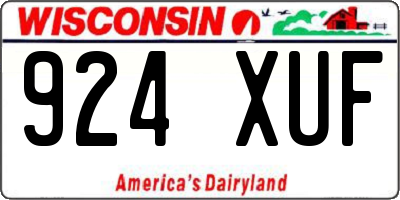 WI license plate 924XUF