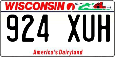 WI license plate 924XUH