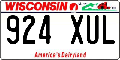 WI license plate 924XUL