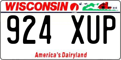 WI license plate 924XUP