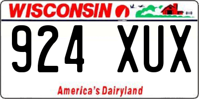 WI license plate 924XUX