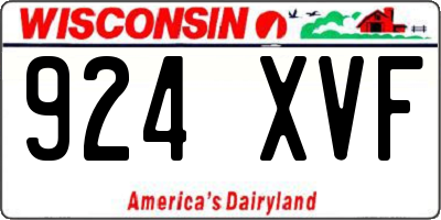 WI license plate 924XVF