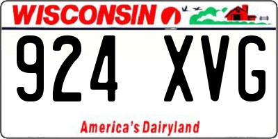 WI license plate 924XVG