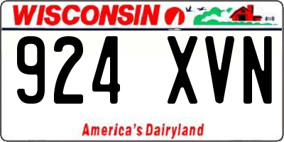 WI license plate 924XVN