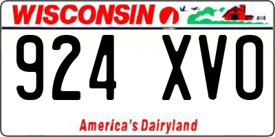 WI license plate 924XVO