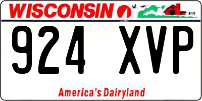 WI license plate 924XVP